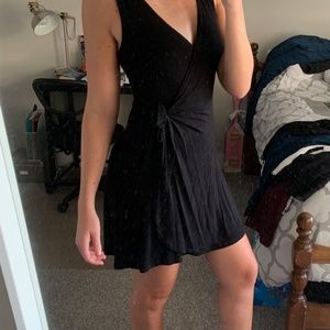 Francesca's (Alya) Black Cotton Wrap Dress